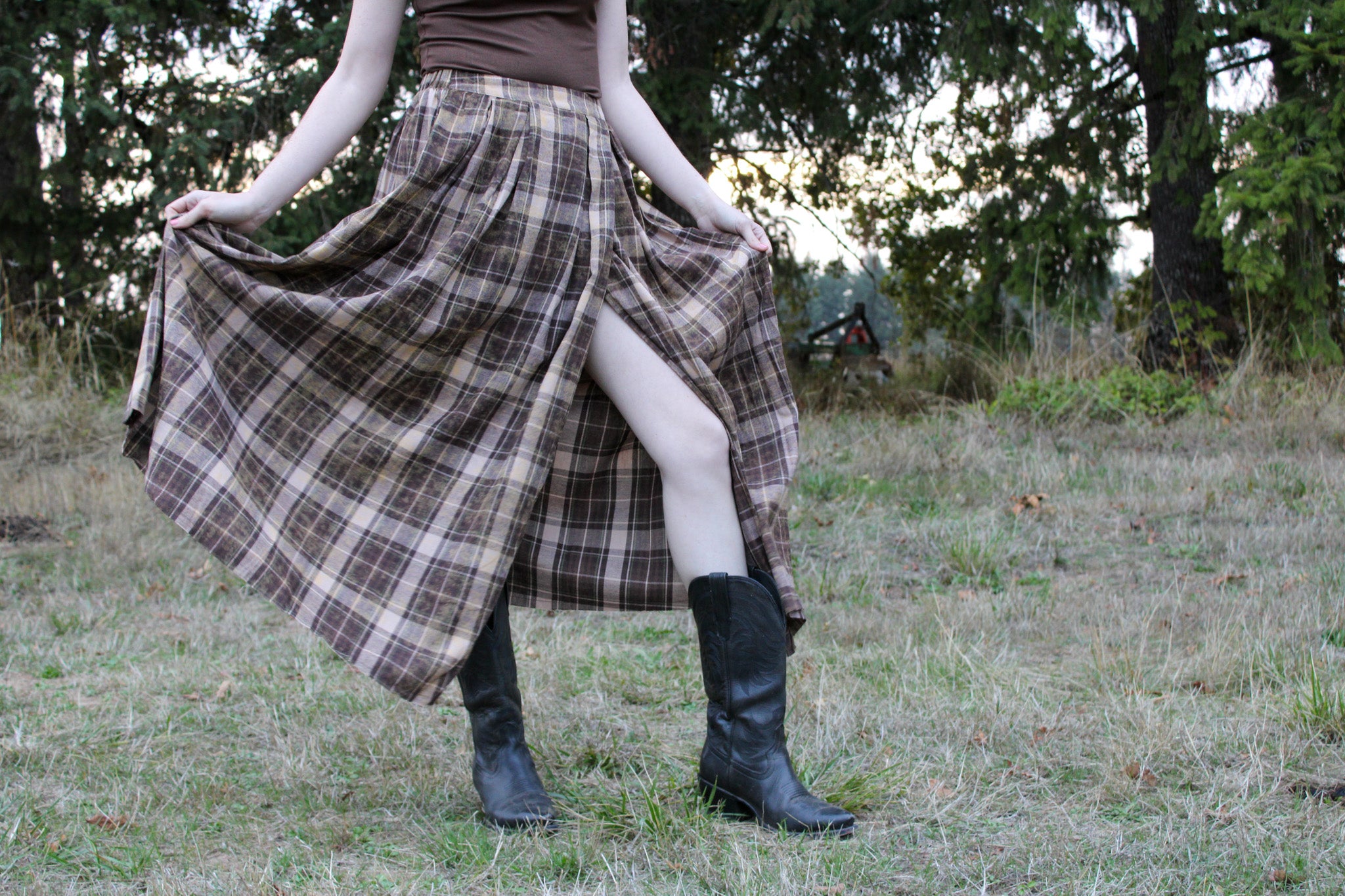 Saltwind Plaid Flannel Maxi Skirt