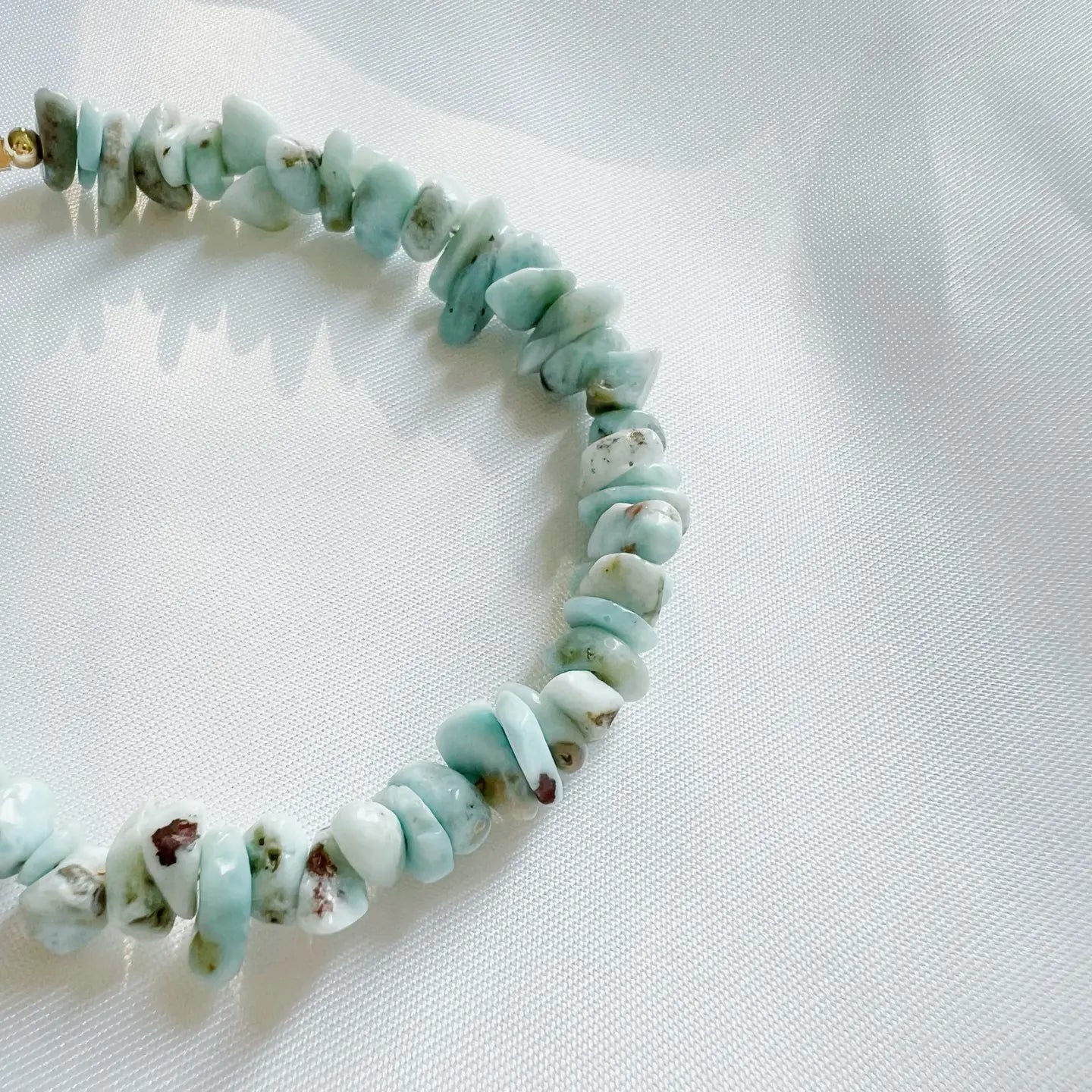 Larimar Beaded Gold Filled Bracelet
