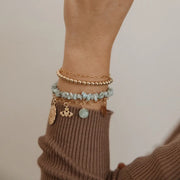 Larimar Beaded Gold Filled Bracelet