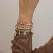 Larimar Beaded Gold Filled Bracelet