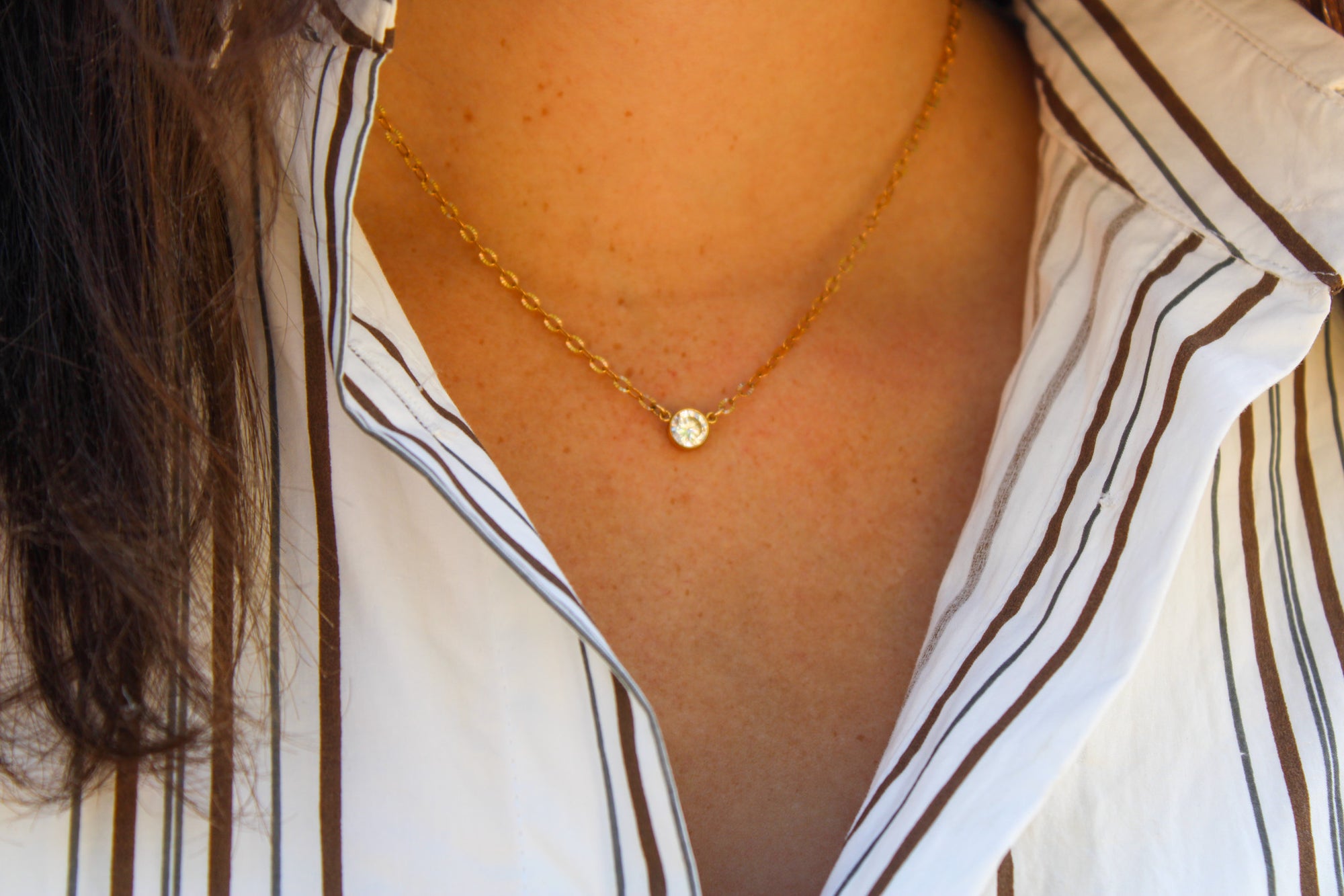 Wilder Solitaire Cz Necklace Gold Filled