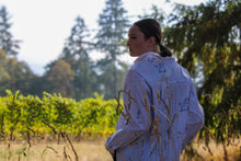 Embroidered Animal Stripe Button Up Shirt