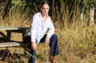Embroidered Animal Stripe Button Up Shirt