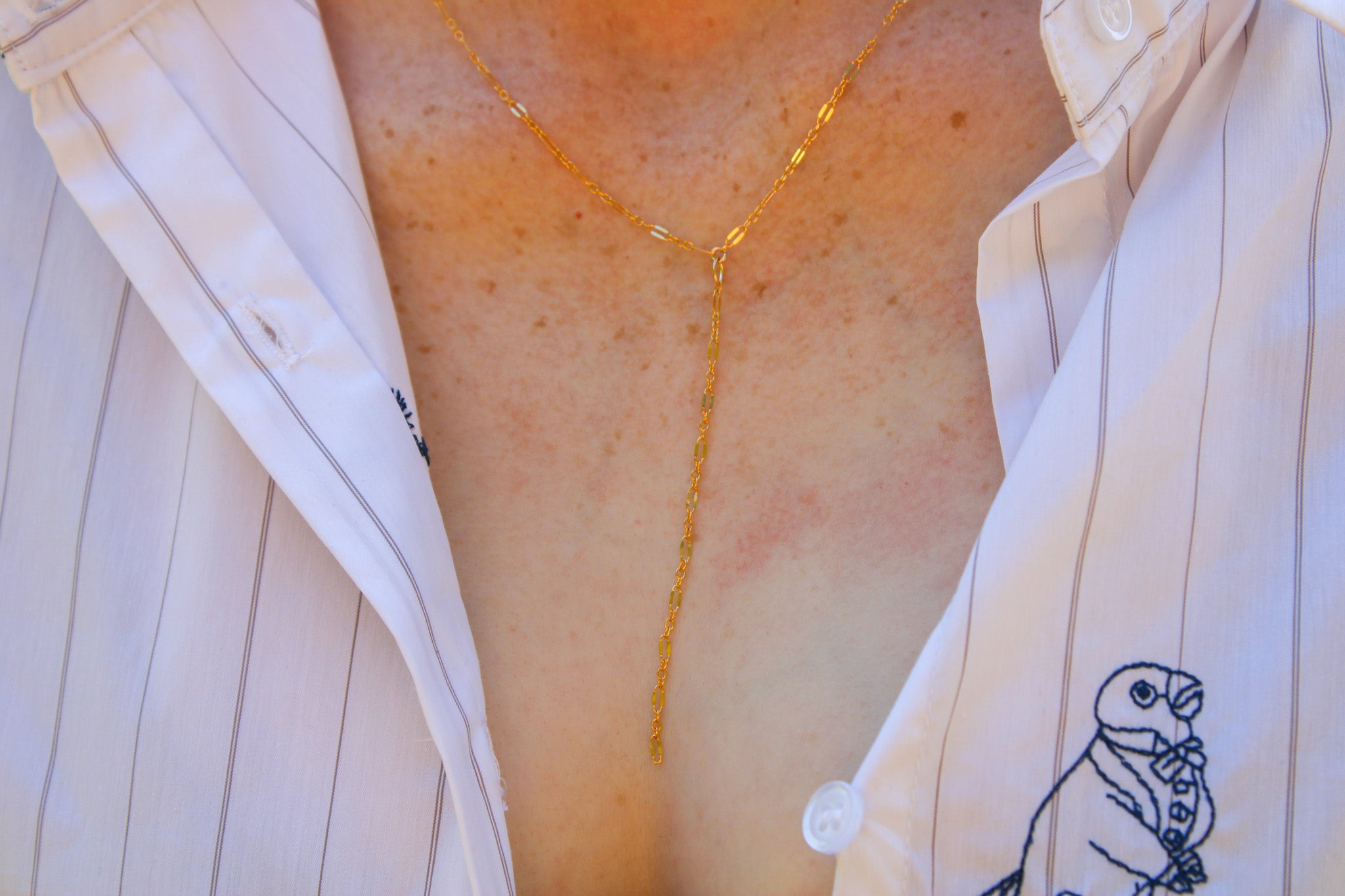 Prairie Sky Sequin Chain Gold Filled Necklace