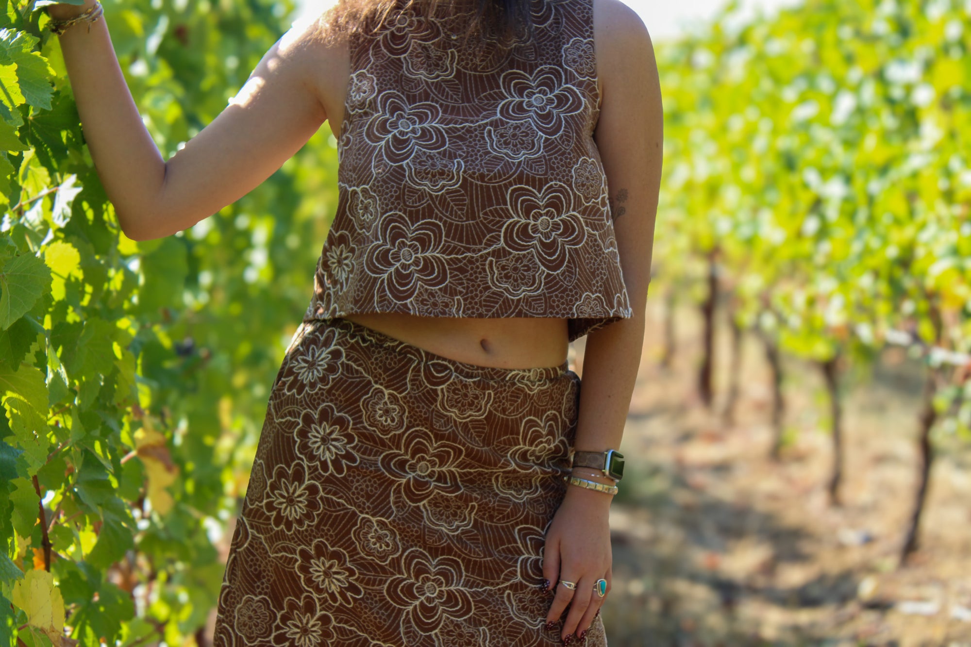 Wildrose Embroidered Top & Skirt Set
