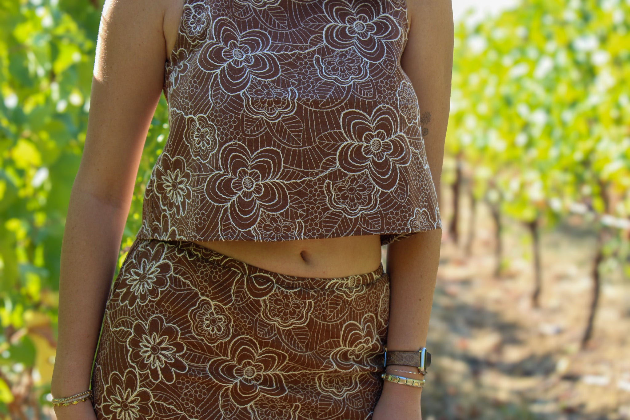 Wildrose Embroidered Top & Skirt Set