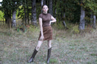 Bronze Hollow Plaid Mini Skirt