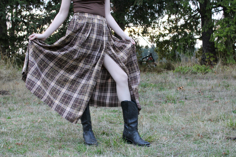 Saltwind Plaid Flannel Maxi Skirt