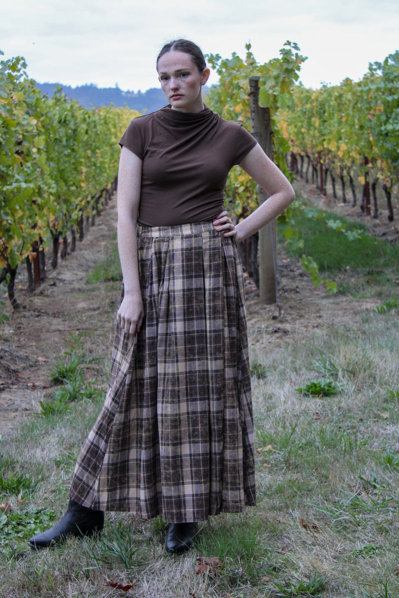 Saltwind Plaid Flannel Maxi Skirt
