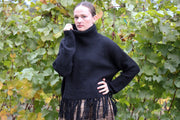 Coastline Fringe Hem Ribbed Turtleneck Sweater