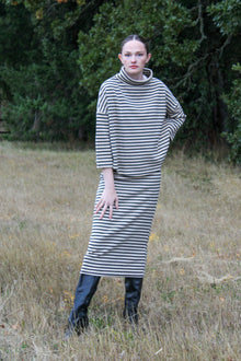 Alder Knit Striped Pencil Maxi Skirt