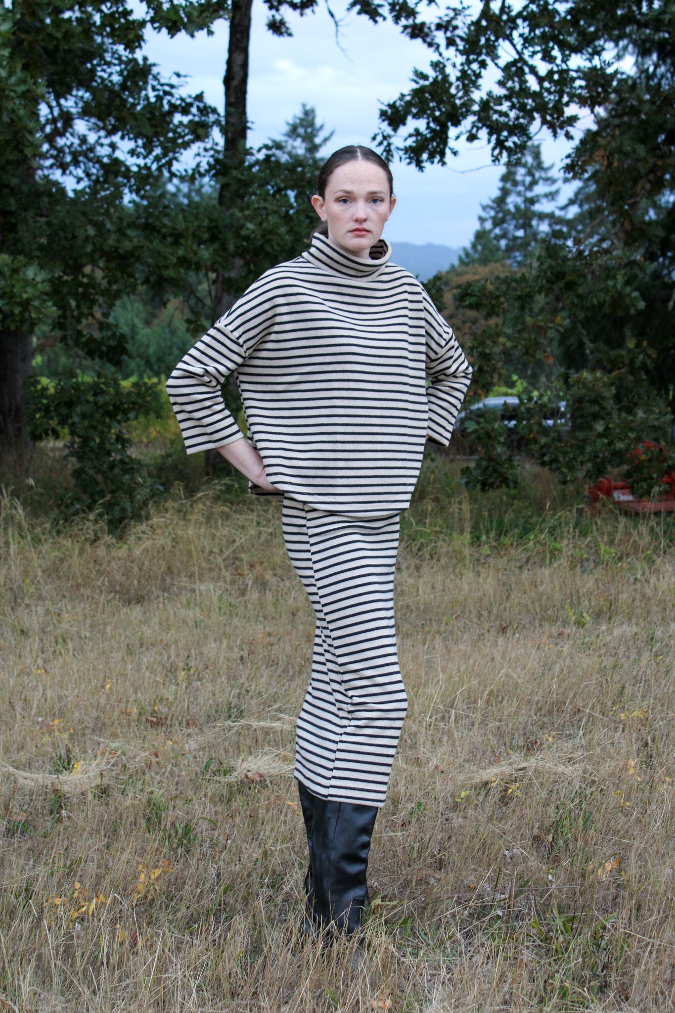 Alder Knit Striped Pencil Maxi Skirt