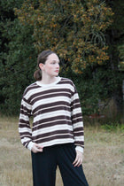 Low Tide Multi Striped Crew Neck Long Sleeve Top