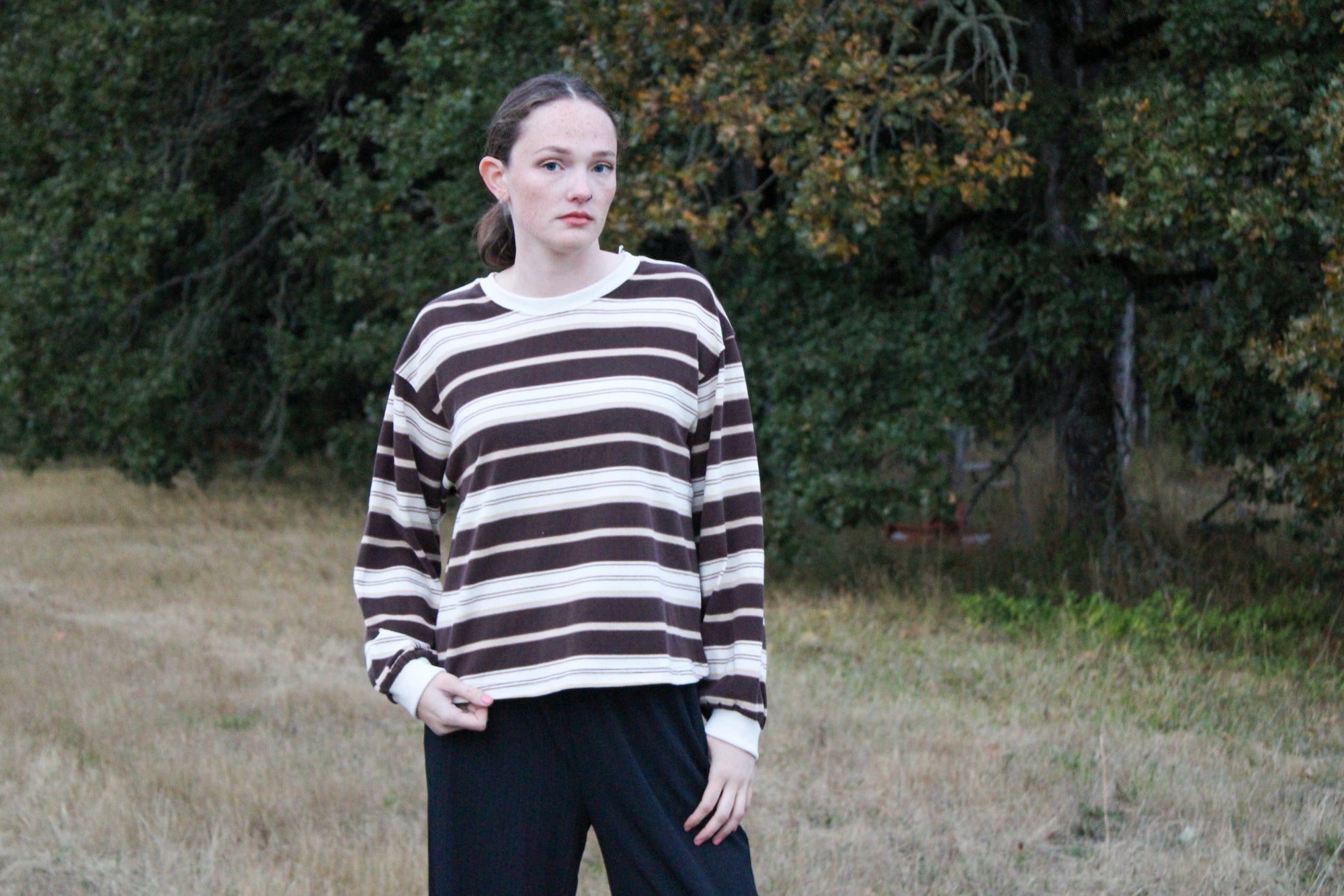 Low Tide Multi Striped Crew Neck Long Sleeve Top