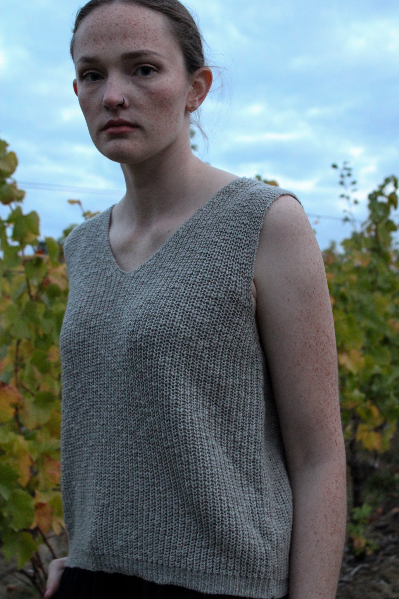Open Range Knit Sweater V-Neck Vest Top