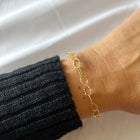 Golden Hour Hammered Paperclip Gold Filled Chain Bracelet