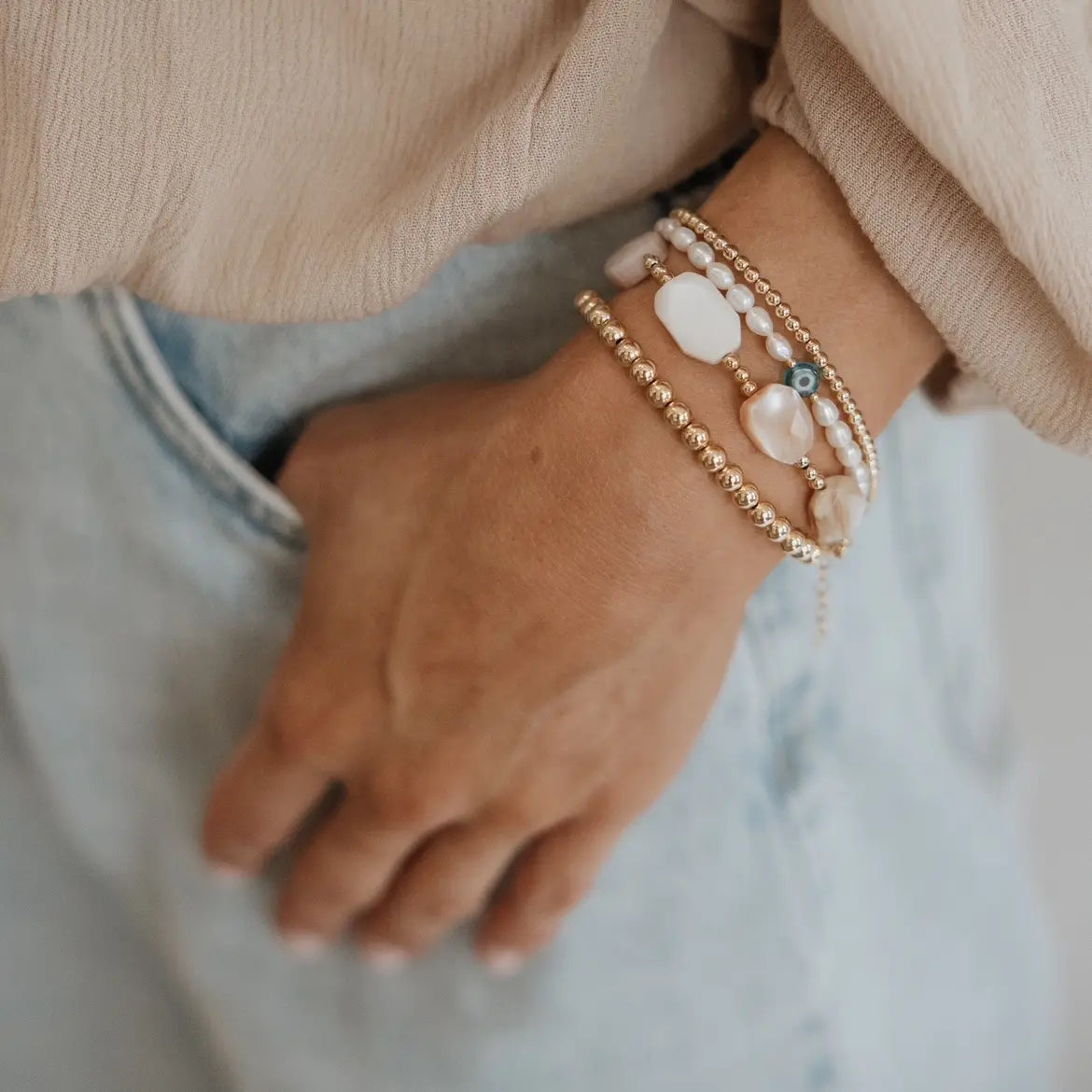 Stillwater Mother Of Pearl Gold Filled Bracelet