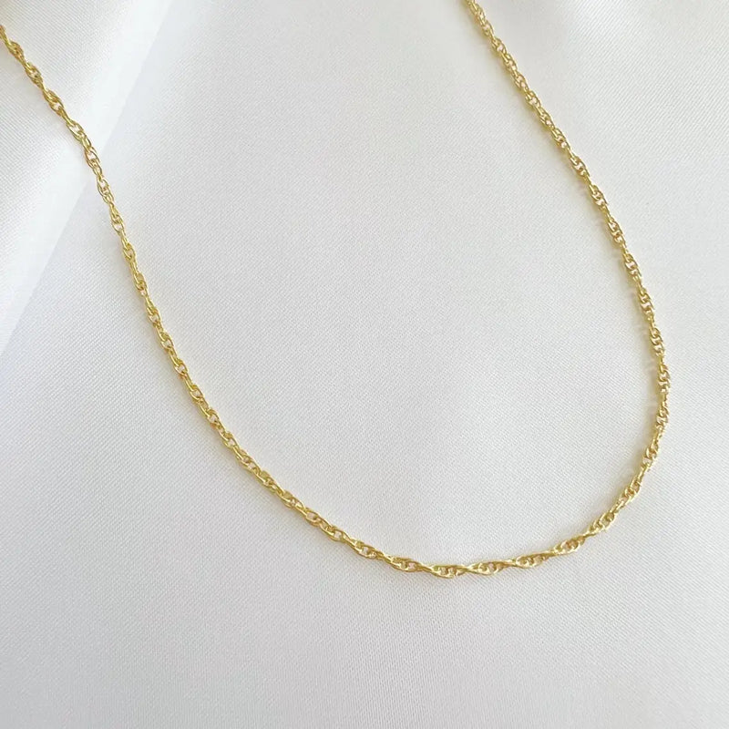 Gold Filled Rope Chain Necklace 18 in
