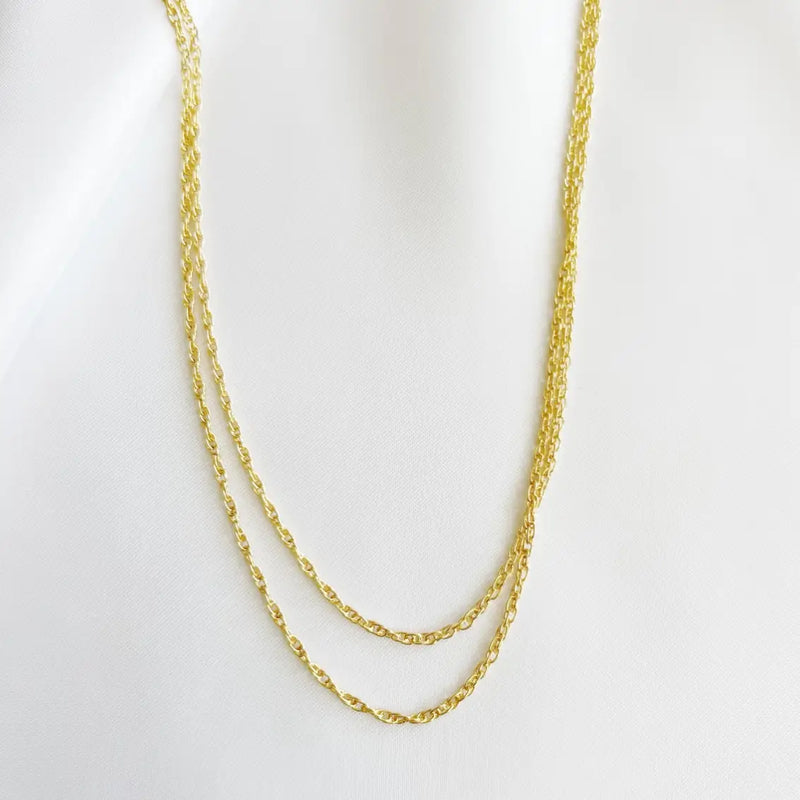 Gold Filled Rope Chain Necklace 18 in