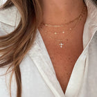 Starlight Sequin Layering Gold Filled Necklace