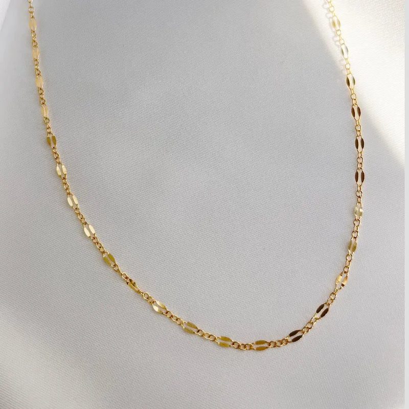 Starlight Sequin Layering Gold Filled Necklace