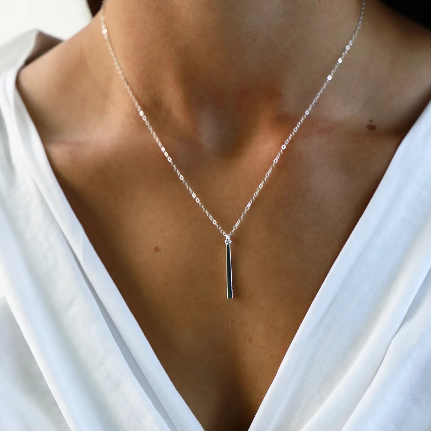 Silver Plated Bar Necklace