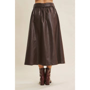 Horizon Vegan Leather Midi Skirt