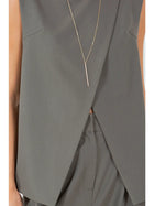 Flint Overlap Detailed Sleeveless Top