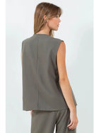 Flint Overlap Detailed Sleeveless Top