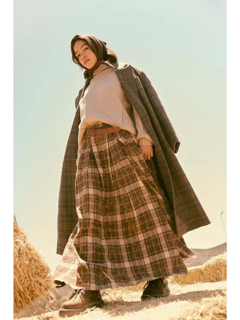 Saltwind Plaid Flannel Maxi Skirt