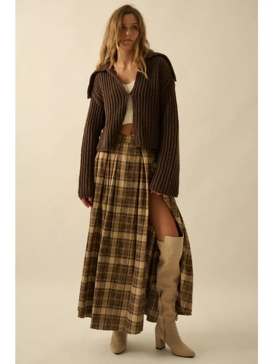 Saltwind Plaid Flannel Maxi Skirt