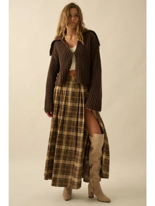 Saltwind Plaid Flannel Maxi Skirt
