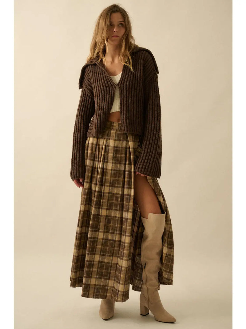 Saltwind Plaid Flannel Maxi Skirt