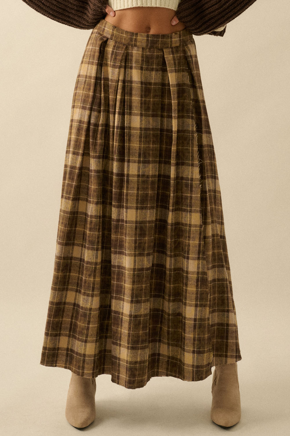 Saltwind Plaid Flannel Maxi Skirt