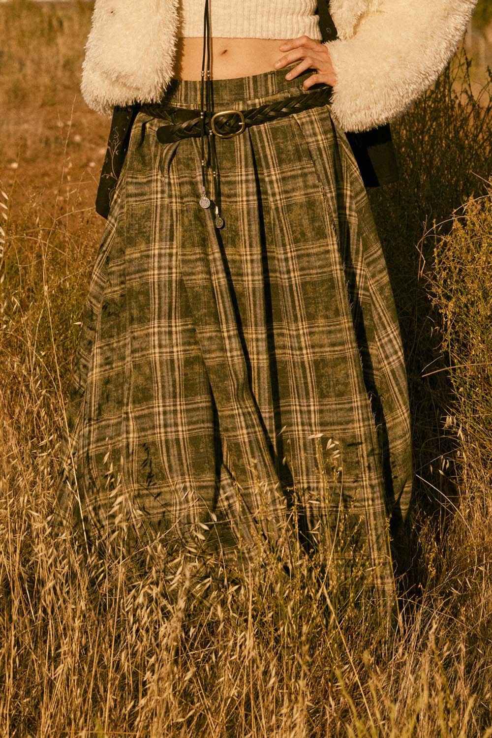 Saltwind Plaid Flannel Maxi Skirt