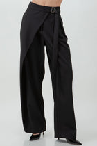 Waveform Pleated Wrap Over Adjustable Belt Trousers