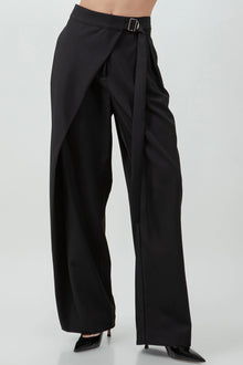 Waveform Pleated Wrap Over Adjustable Belt Trousers