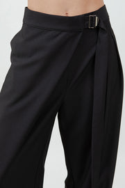 Waveform Pleated Wrap Over Adjustable Belt Trousers