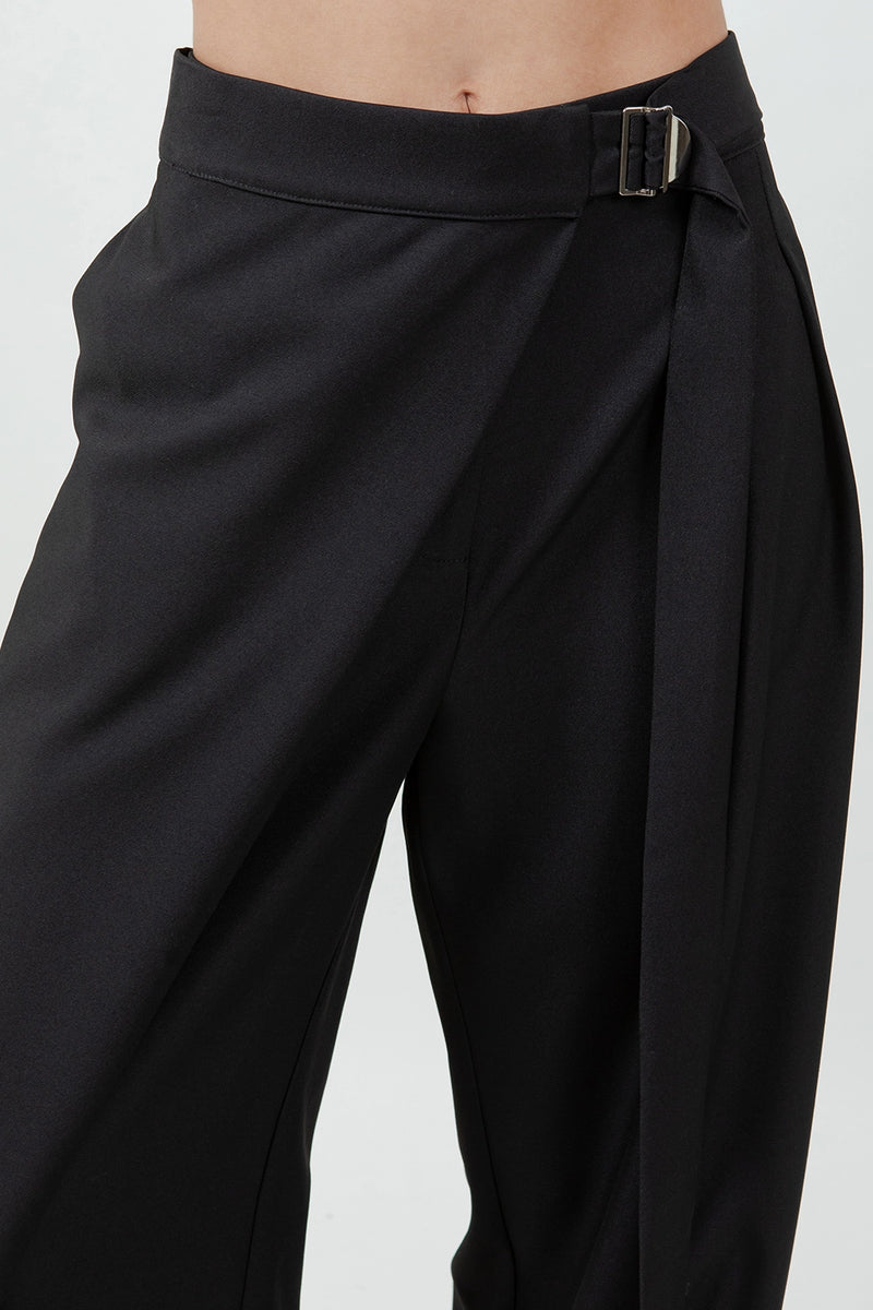 Waveform Pleated Wrap Over Adjustable Belt Trousers